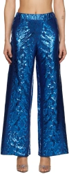 Oseree Blue Python Trousers In Blue