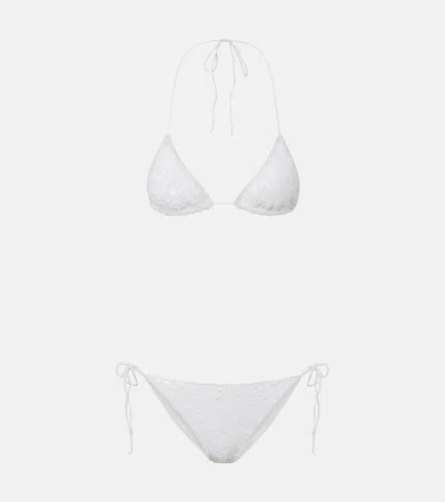 Oseree Bridal Sequined Bikini In White
