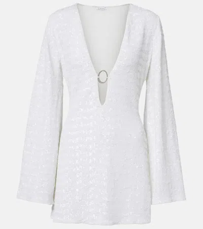 Oseree Bridal Sequined Minidress In White