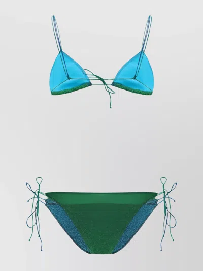 Oseree Bright Glitter Bicolor Swimsuit In Blue