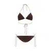 Oseree Brown Elastane Bikini In Brown