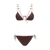 Oseree Brown Polyamide Bikini In Brown