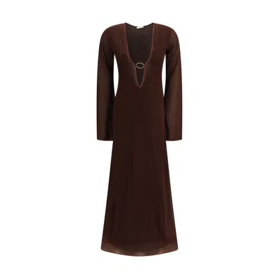 Oseree Brown Polyamide Casual Dress