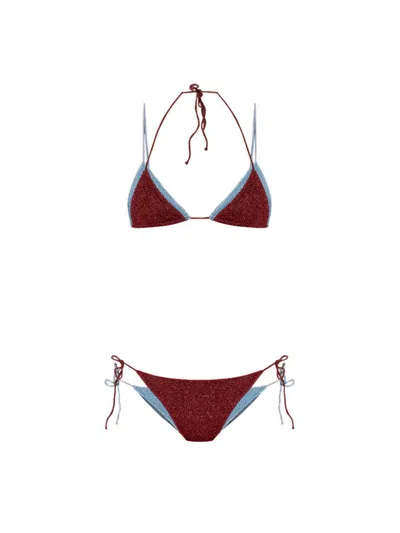 OSEREE OSÉREE BURGUNDY TWO-PIECE SWIMSUIT