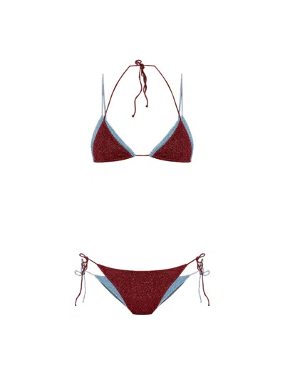 OSEREE OSEREE BURGUNDY TWO-PIECE SWIMSUIT