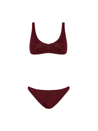 OSEREE OSÉREE BURGUNDY TWO-PIECE SWIMSUIT