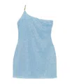 Oseree Chain-embellished One-shoulder Dress In Blue
