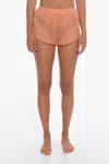 Oseree Chiffon Silk Lingerie Shorts In Orange