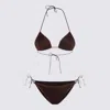 Oseree Chocolate Lumiere 80s Bikini Beachwear In Brown