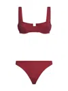 Oseree Metallic-effect Bikini In Red