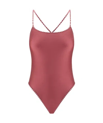 Oseree Crystal-detail Swimsuit In Pink