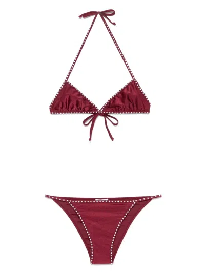 Oseree Bikini Mit Kristallen In Rot