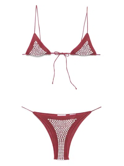 Oseree Bikini Mit Kristallen In Rot