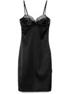 Oseree Oséree Black Stretch Satin Dress In Black