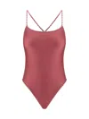 Oseree Crystal-detail Swimsuit In Merlot