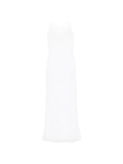 Oseree Crystal-embellished Spaghetti-strap Maxi Dress In White