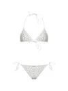 Oseree Crystal-embellished Triangle Bikini In Gray