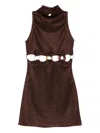 Oseree Cut-out High-neck Dress In Brown