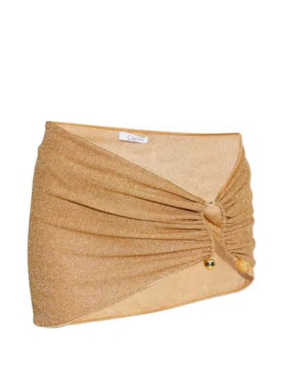 Oseree Cut-out Beach Cover-up In Gold