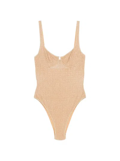 Oseree Cut-out-detail Swimsuit In Brown