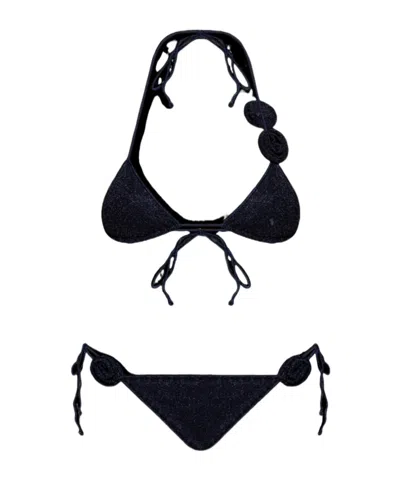 Oseree Decal Bikini Two-piece Set In Black