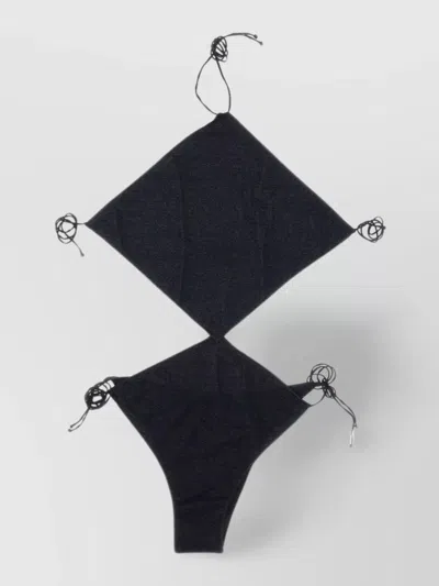 Oseree Diamond Shine Swimsuit Set In Black