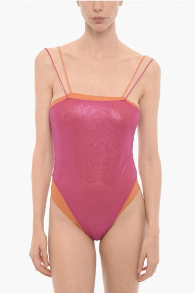 Oseree Double Layered Metallic One Piece Swimsuit