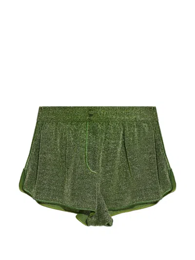 Oseree Drawstring Shimmer Shorts In Green