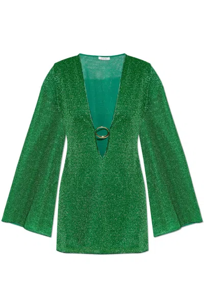 Oseree Oséree Lumière Lamé Kaftan In Green