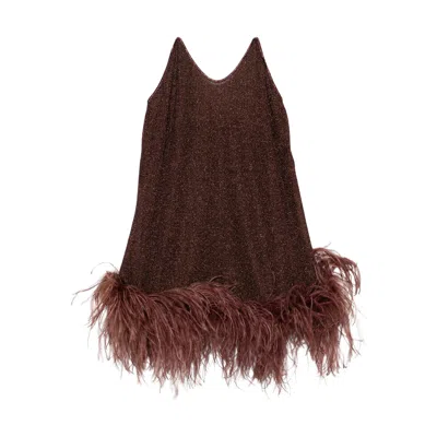 Oseree V-neck Dress In Brown