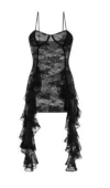 Oseree Oséree Ruffled Lace Minidress In Multicolor