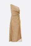 Oseree Metallic Midi Dress Embellished With Knots In Brown