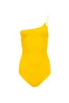 Oseree Eco-basic One Shoulder Maillot Warm Yellow In Yellow