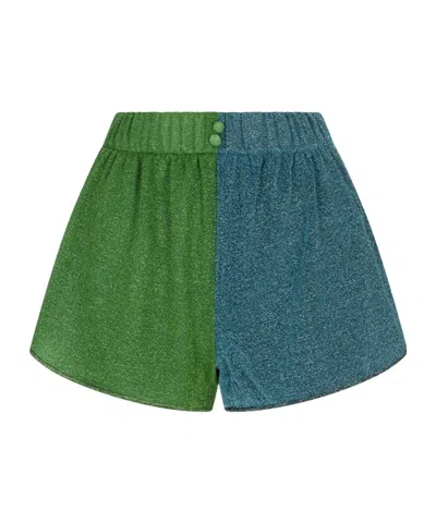Oseree Elastic Waist Button Decorative Shorts In Multi