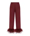 Oseree Plumage Feather-trim Trousers