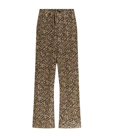 Oseree Elastic Waist Casual Pants In Brown