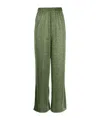 Oseree Elastic Waist Casual Pants In Green