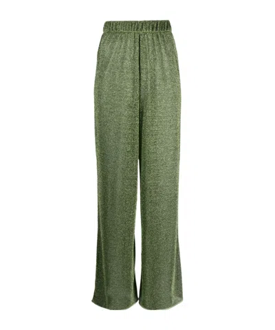 Oseree Elastic Waist Casual Pants In Green