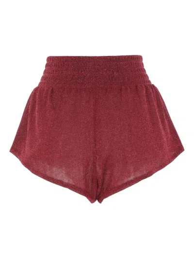 Oseree Oséree Shorts In Burgundy