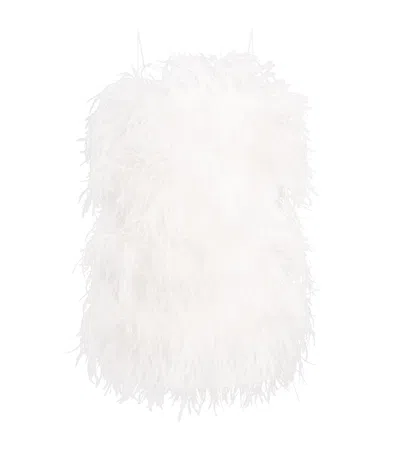 Oseree Oséree Feather Mini Dress In White