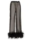 OSEREE OSÉREE FEATHER SILK PANTS