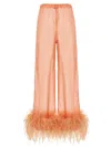 Oseree Oséree Feather Silk Pants In Neutral