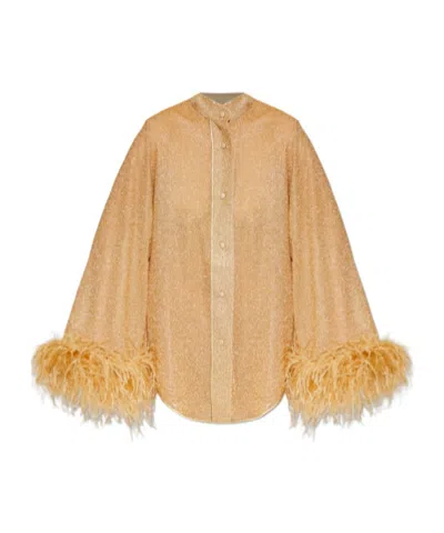 Oseree Feather Sleeve Shirt In Neutral