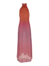 Oseree 'lumiere' Pink Dress With Halterneck And Side Single Slit In Pink
