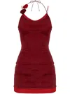 Oseree Minikleid Mit Blumenapplikation In Red
