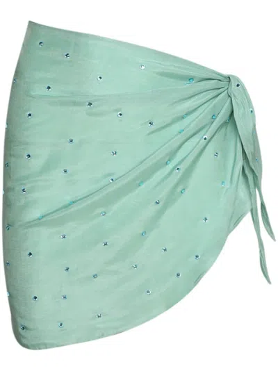 Oseree Gem Crystal-embellished Pareo In Green