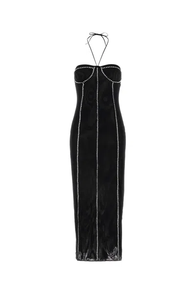 Oseree Gem Midi Dress In Black