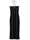 Oseree Crystal-embellised Gem Midi Dress In Schwarz