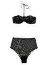 Oseree Oséree 'gem Necklace' Set In Black