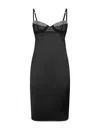 Oseree Oséree Black Stretch Satin Dress